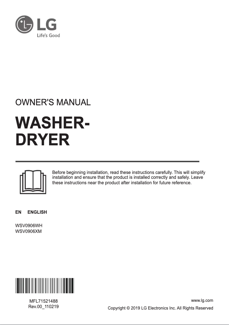 Imagen de la primera página del manual del dispositivo WSV0906WH