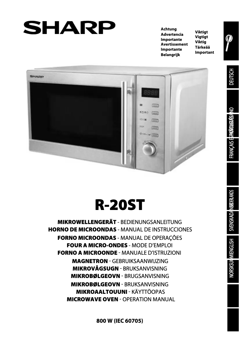 Imagen de la primera página del manual del dispositivo R-20ST