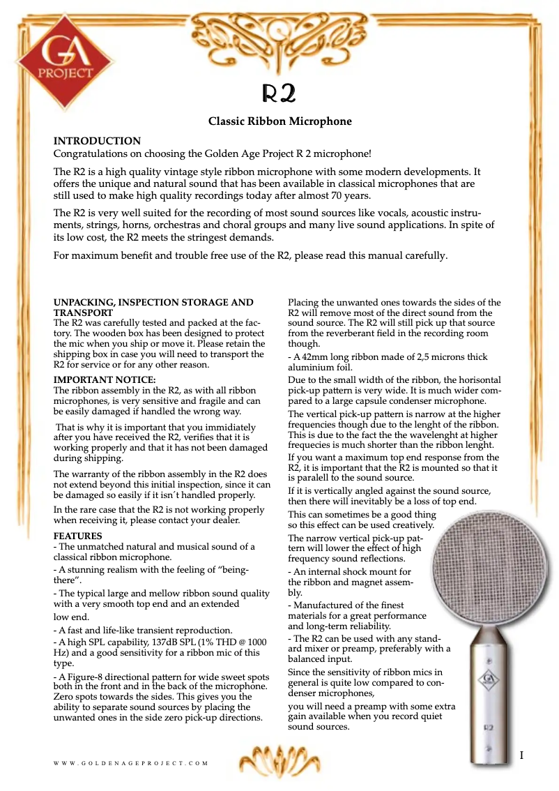 Imagen de la primera página del manual del dispositivo R2 MKII