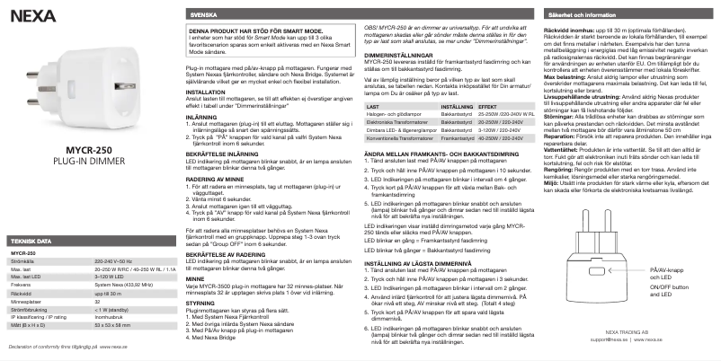 Página 1 del manual Manual de usuario Nexa MYCR-250