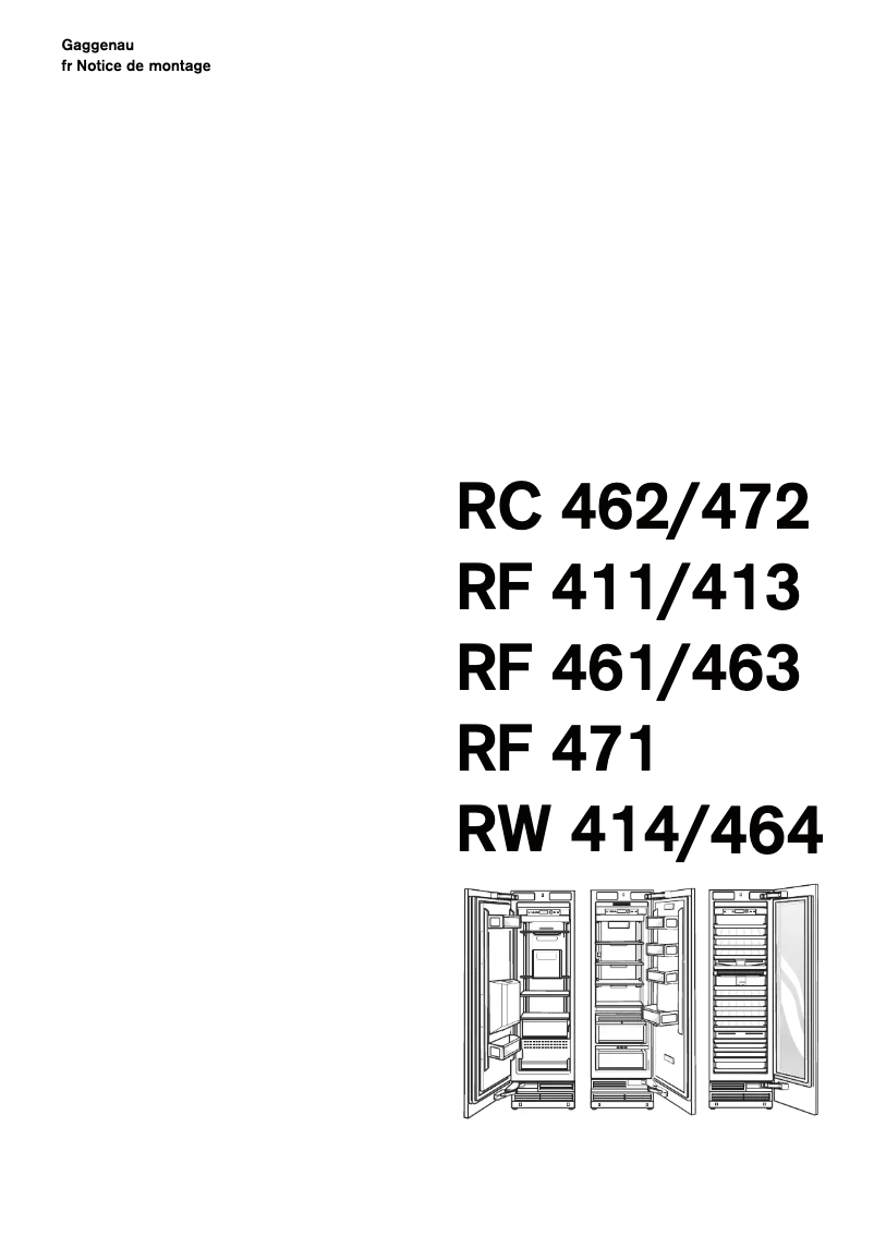 Página 1 del manual Guía de instalación Gaggenau RF413301