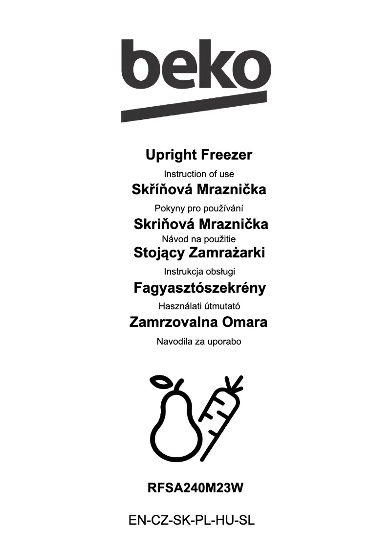 Página 1 del manual Manual de usuario Beko RFSA240M23W