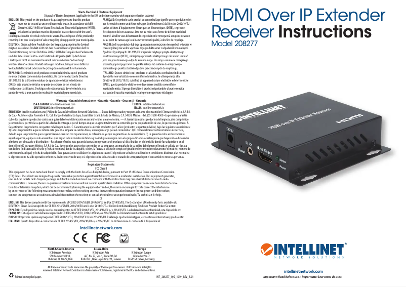 Imagen de la primera página del manual del dispositivo 208277