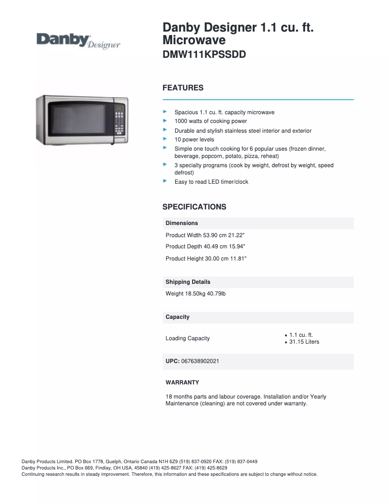 Imagen de la primera página del manual del dispositivo DMW111KPSSDD
