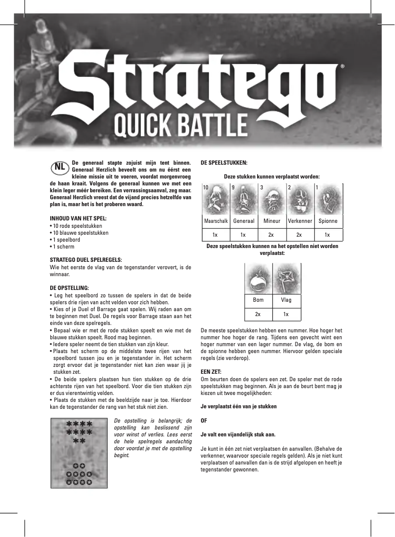 Imagen de la primera página del manual del dispositivo Stratego Quick Battle
