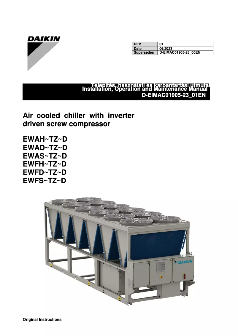 Página nº 1 - Guía de instalación Daikin EWAD270TZSRB1