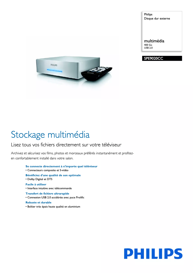 Imagen de la primera página del manual del dispositivo SPE9020CC