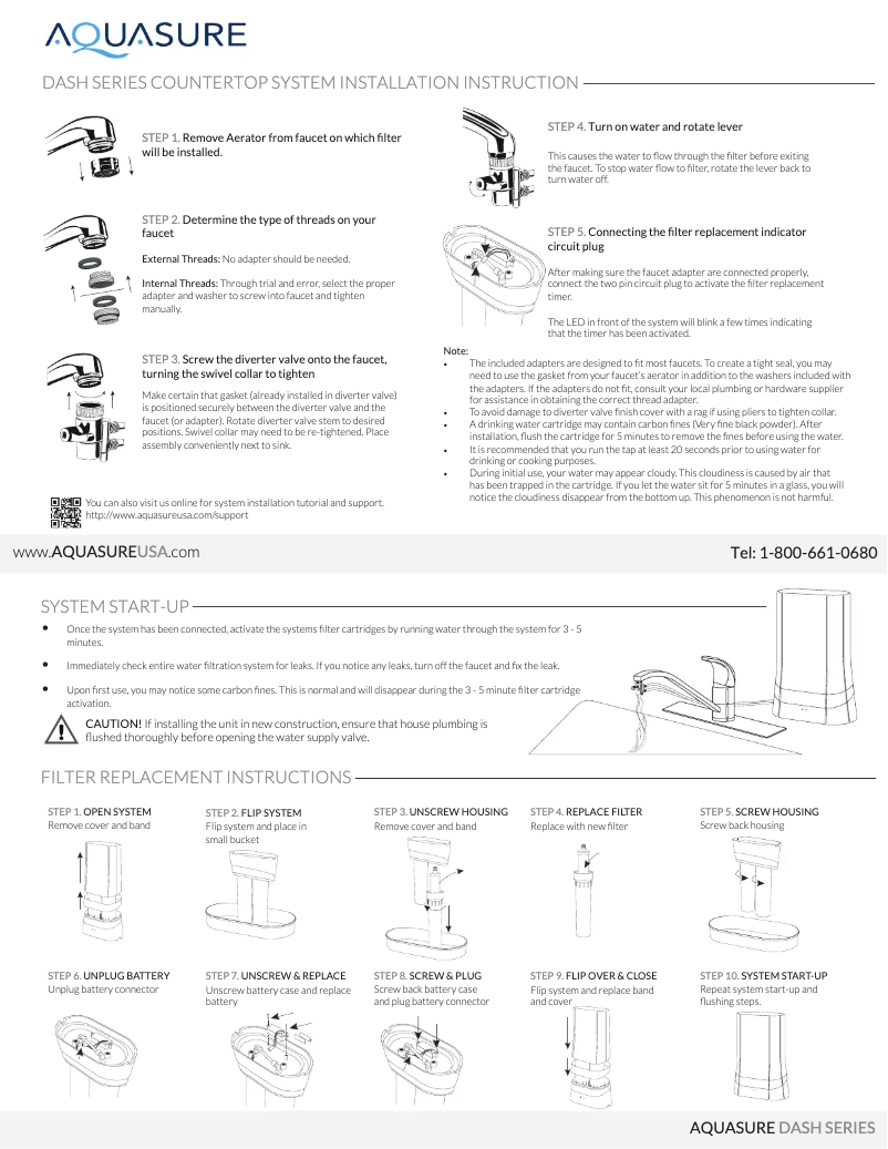 Página 1 del manual Manual de usuario Aquasure AS-D100CER