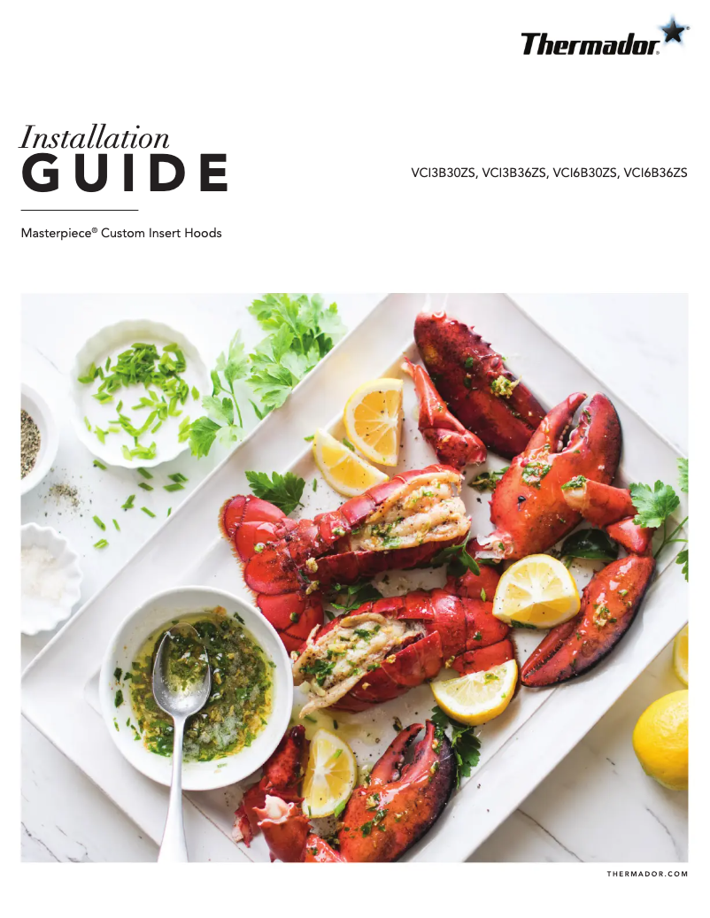 Página 1 del manual Guía de instalación Thermador VCI6B36ZS