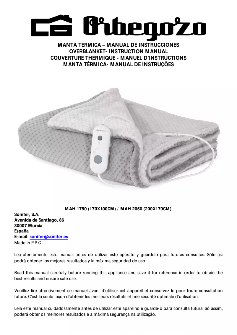 Imagen de la primera página del manual del dispositivo MAH 1750