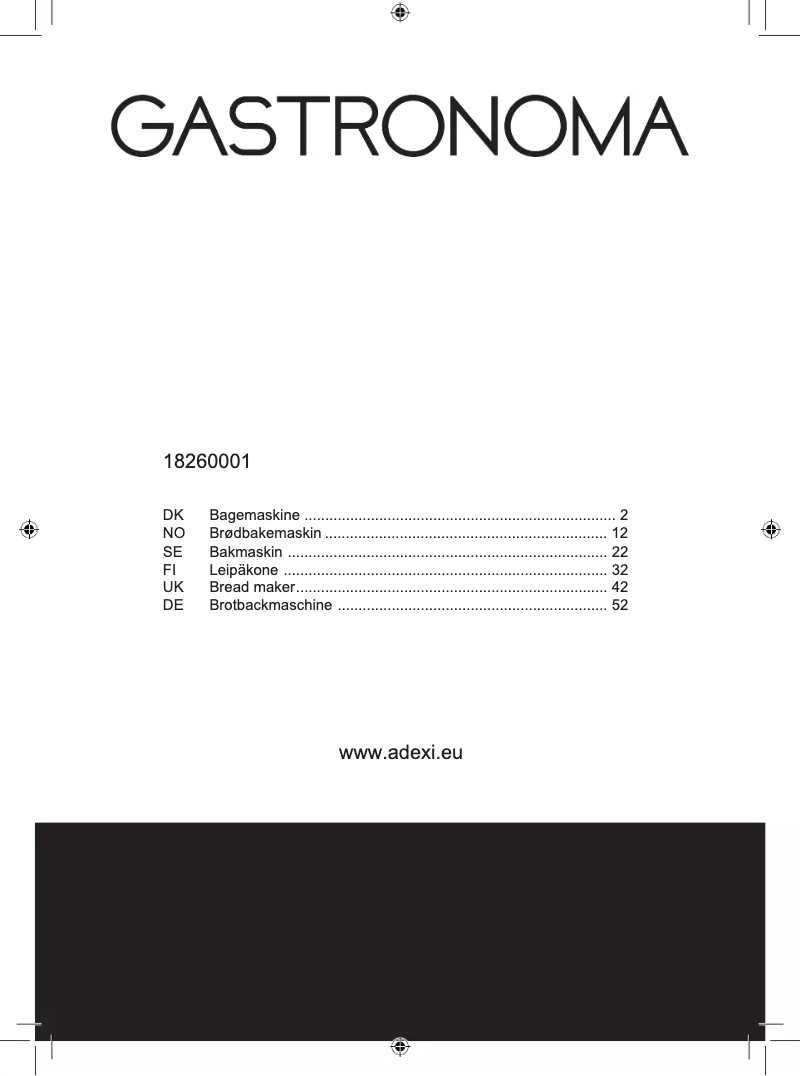 Imagen de la primera página del manual del dispositivo 18260001