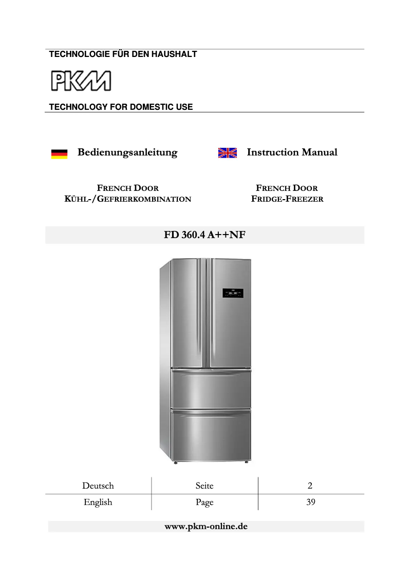 Imagen de la primera página del manual del dispositivo FD360.4A++NF