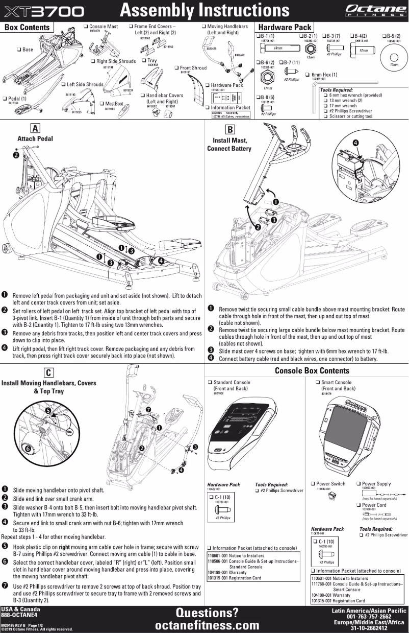 Página nº 1 - Instrucciones / montaje Octane XT3700