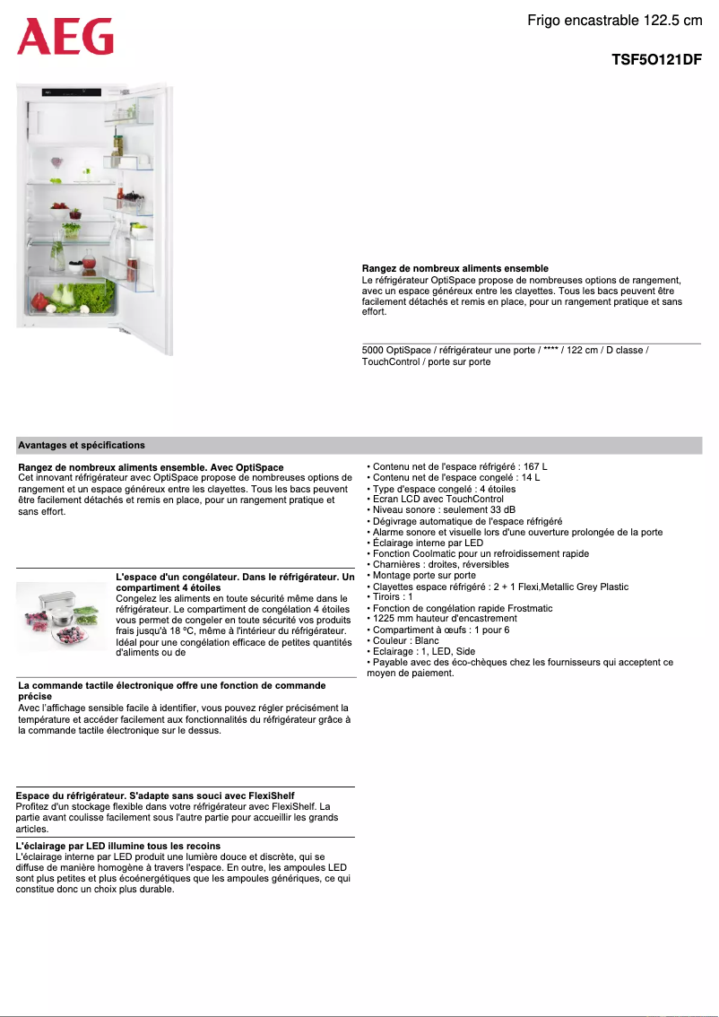 Imagen de la primera página del manual del dispositivo TSF5O121DF