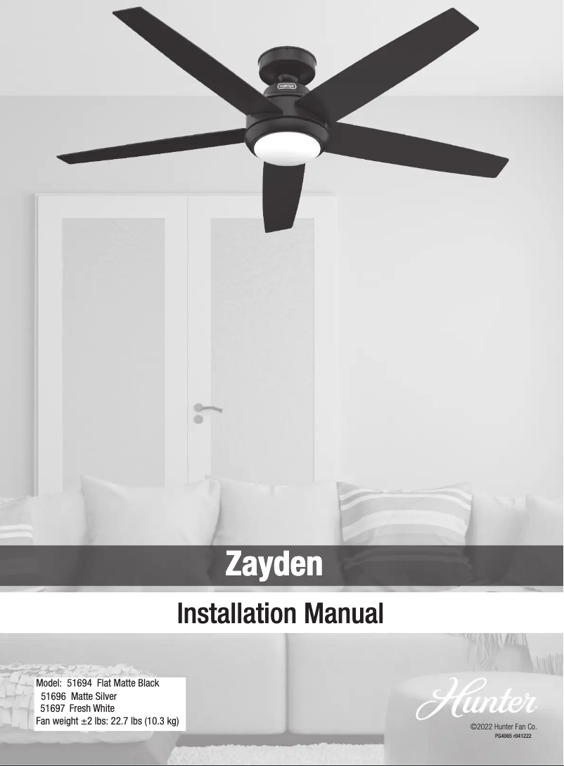 Página 1 del manual Manual de usuario Hunter Zayden