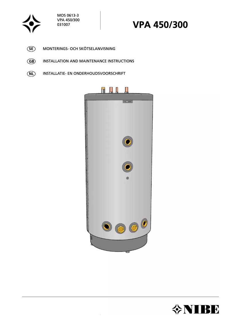 Imagen de la primera página del manual del dispositivo VPA 300