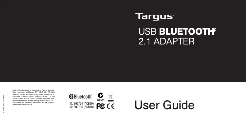 Página 1 del manual Manual de usuario Targus ACB20EU