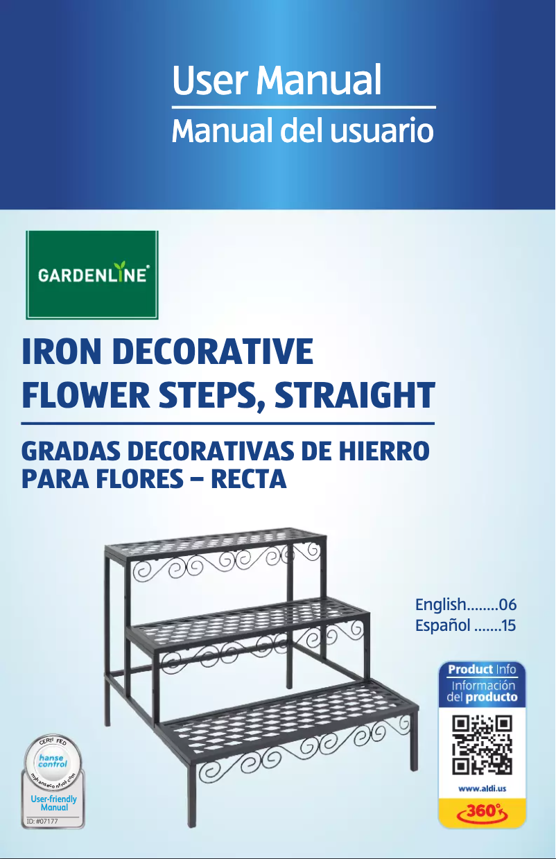 Página 1 del manual Manual de usuario Gardenline Straight Decorative Flower Steps 94228