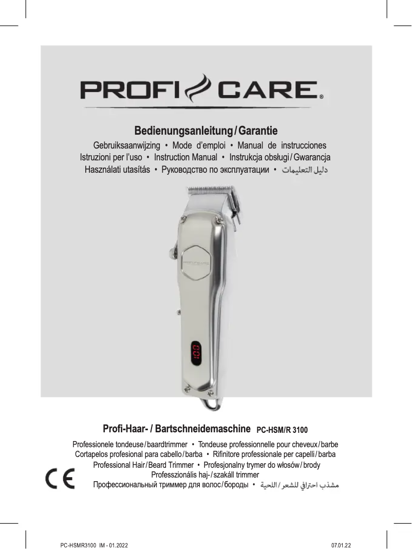 Página 1 del manual Manual de usuario ProfiCare PC-R 3100