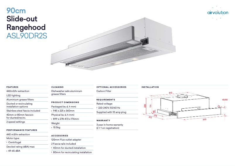 Imagen de la primera página del manual del dispositivo ASL90DR2S