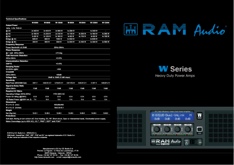 Página nº 1 - Ficha técnica Ram Audio W 9000