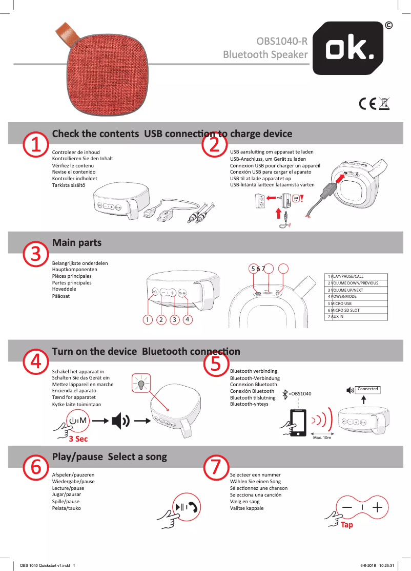 Imagen de la primera página del manual del dispositivo OBS1040-R