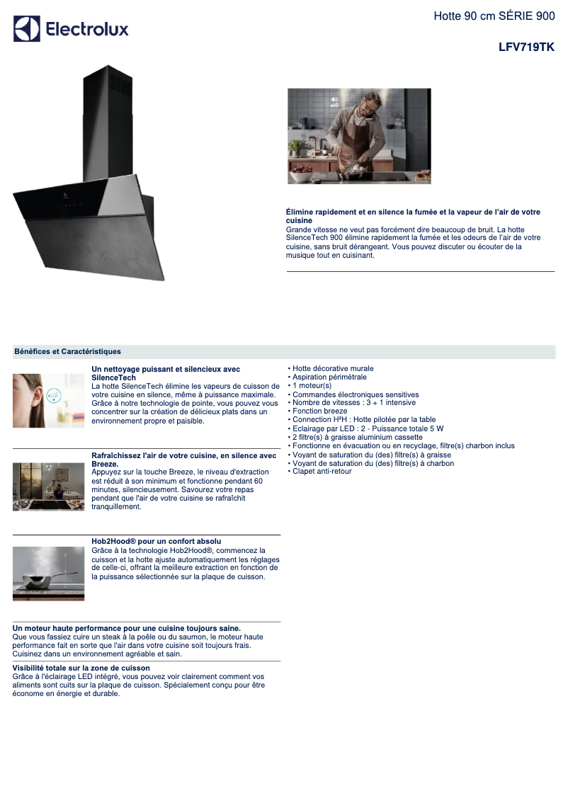 Página 1 del manual Ficha técnica Electrolux LFV719TK