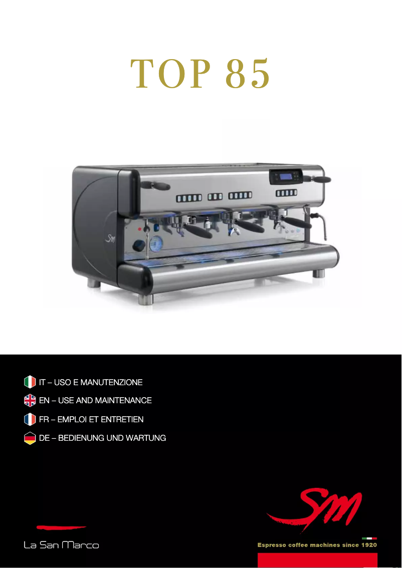 Página 1 del manual Manual de usuario La San Marco Top 85