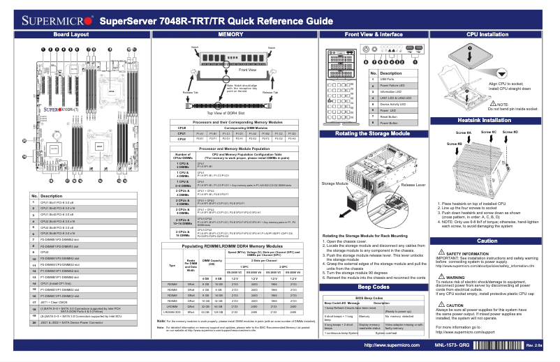 Imagen de la primera página del manual del dispositivo SuperServer 7048R-TRT
