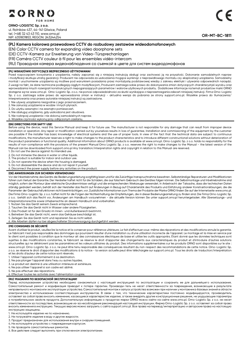 Página 1 del manual Manual de usuario ORNO OR-MT-BC-1811