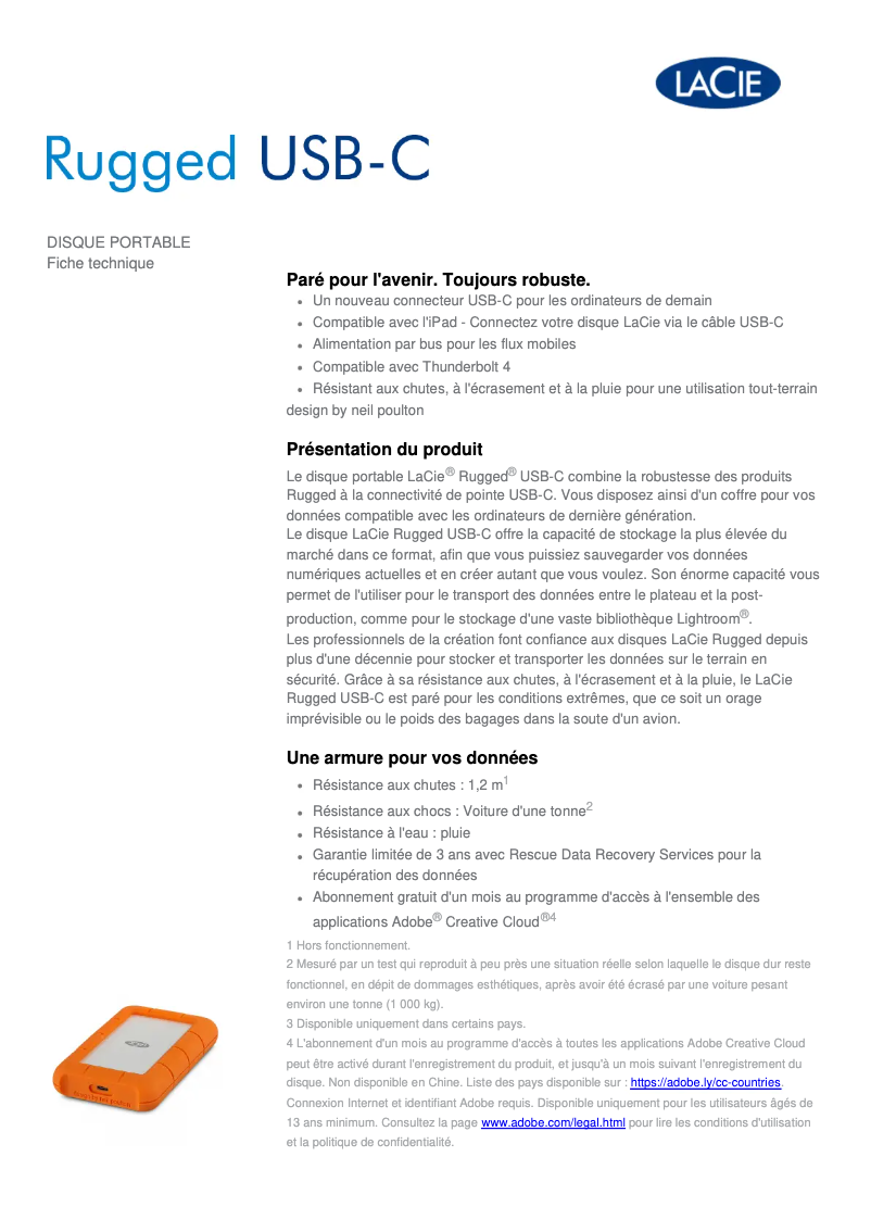 Imagen de la primera página del manual del dispositivo Rugged USB-C