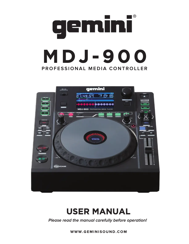 Página nº 1 - Manual de usuario Gemini MDJ-900