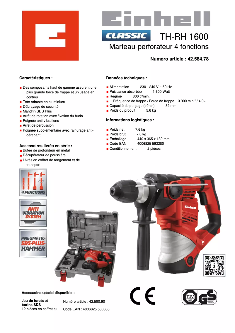 Imagen de la primera página del manual del dispositivo TC-RH 1600