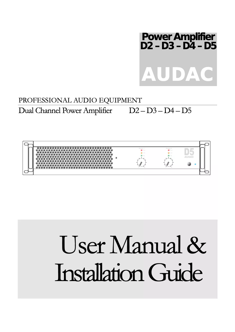 Página 1 del manual Manual de usuario Audac D2