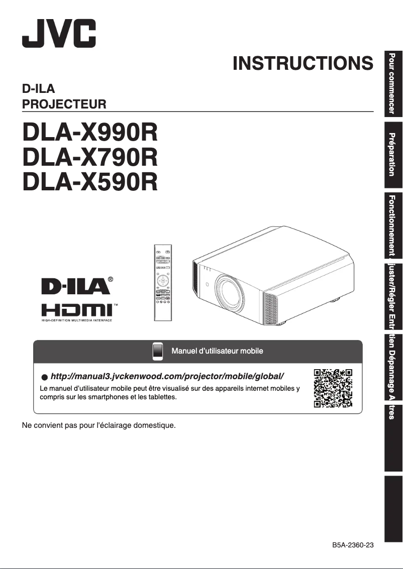 Imagen de la primera página del manual del dispositivo DLA-X590R