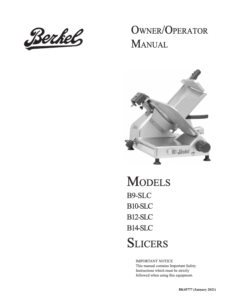 Imagen de la primera página del manual del dispositivo B9-SLC