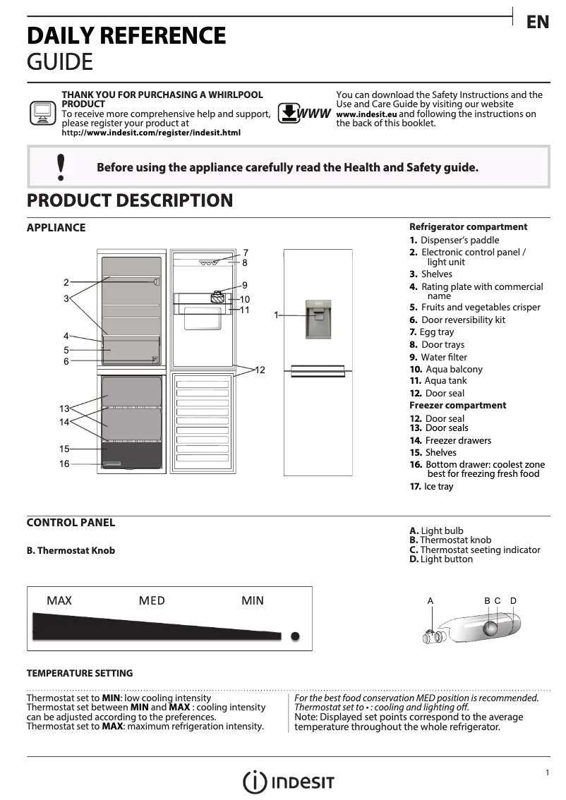 Página 1 del manual Manual de uso y mantenimiento Indesit LR8 S1 S AQ UK