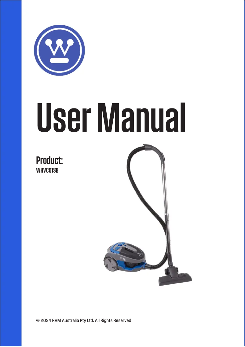 Imagen de la primera página del manual del dispositivo WHVC01SB