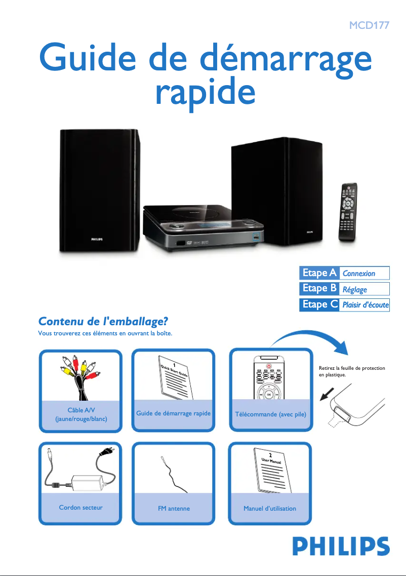 Página 1 del manual Guía de inicio rápido Philips MCD177