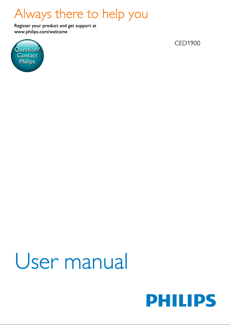 Imagen de la primera página del manual del dispositivo CarStudio CED1900