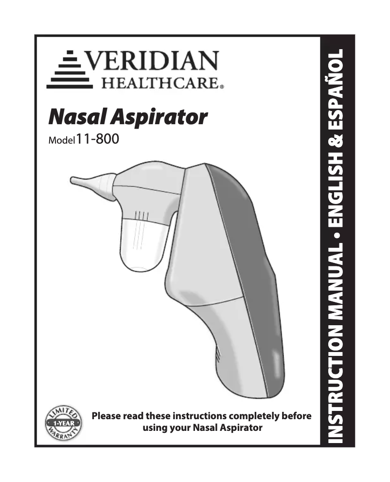 Página 1 del manual Manual de usuario Veridian Healthcare 11-800