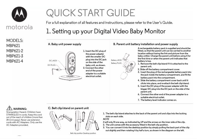 Página 1 del manual Manual de usuario Motorola MBP621-4