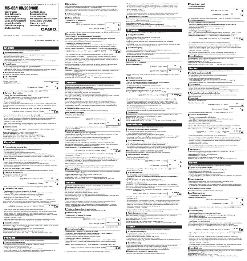 Imagen de la primera página del manual del dispositivo MS-8B
