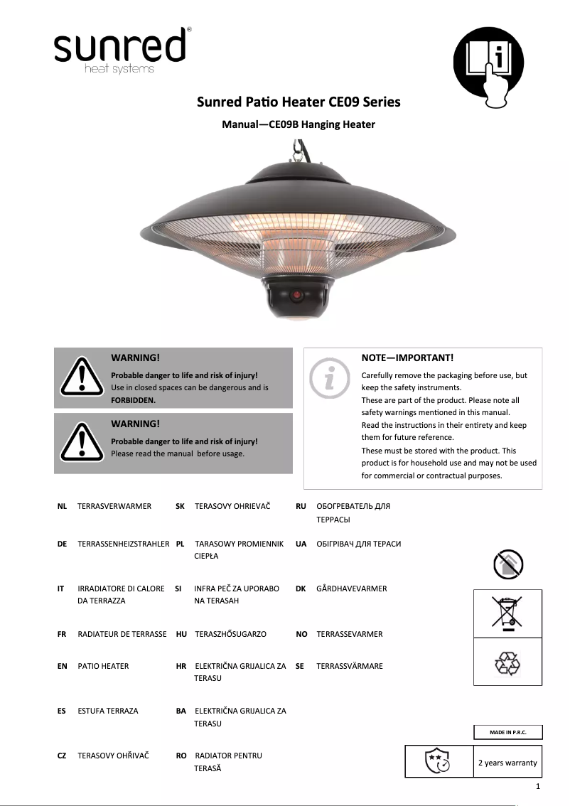 Página nº 1 - Manual de usuario SunRed CE09B