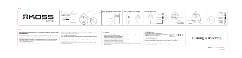 Página 1 del manual Manual de usuario Koss BT539i