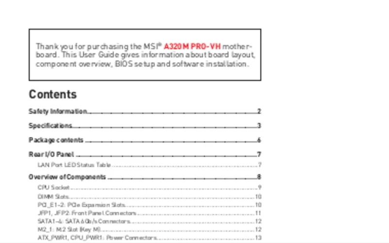 Imagen de la primera página del manual del dispositivo A320M PRO-VH
