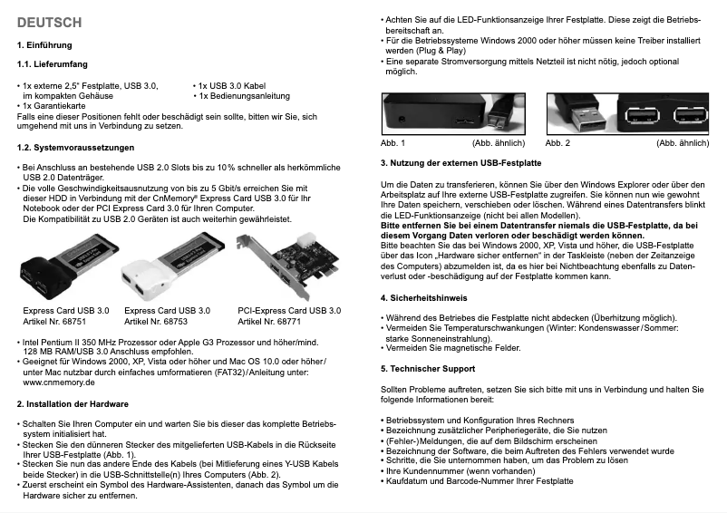 Página 1 del manual Manual de usuario CnMemory Spaceloop USB 3.0