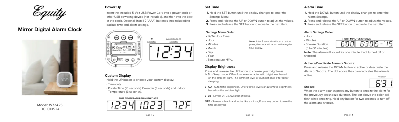 Página nº 1 - Manual de usuario La Crosse Technology W72425