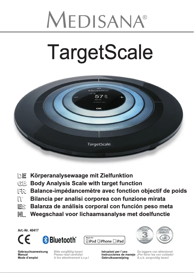 Imagen de la primera página del manual del dispositivo 40417