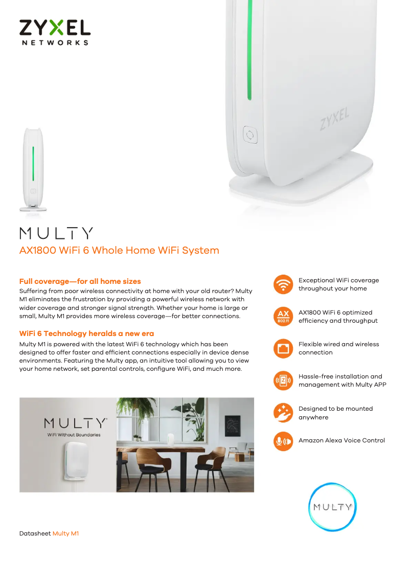 Página 1 del manual Ficha técnica ZyXEL Multy M1